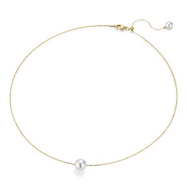 Halsschmuck, Gelbgold, Yana Nesper New Basics Halskette mit Perle