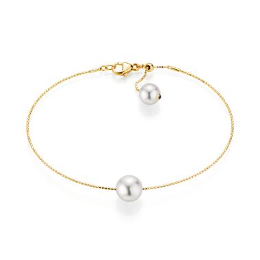 Armschmuck, Gelbgold, Yana Nesper New Basics Armband mit Perle