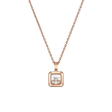 Halsschmuck, Roségold, Chopard Happy Diamonds Icons Anhänger mit Halskette
