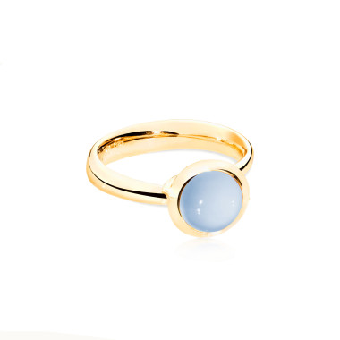 Ringe, Gelbgold, Tamara Comolli BOUTON Ring small Chalcedon