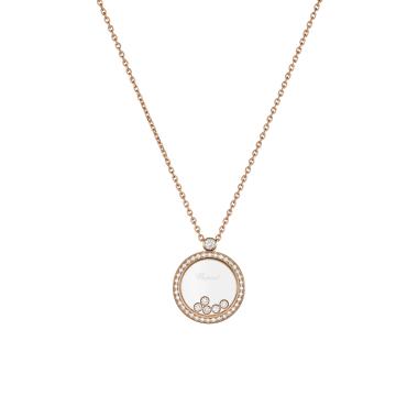 Halsschmuck, Roségold, Chopard Happy Diamonds Icons Anhänger mit Halskette
