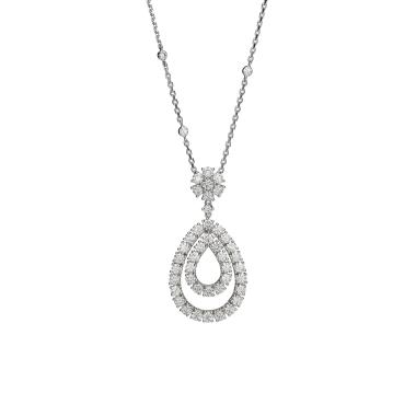 Halsschmuck, Weißgold, Chopard L'Heure du Diamant Anhänger mit Halskette