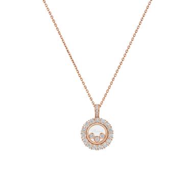 Halsschmuck, Roségold, Chopard Happy Diamonds Icons Anhänger mit Kette