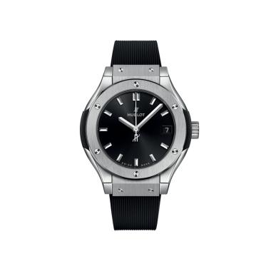 Damenuhr, Quarzwerk, Hublot Classic Fusion Titanium 