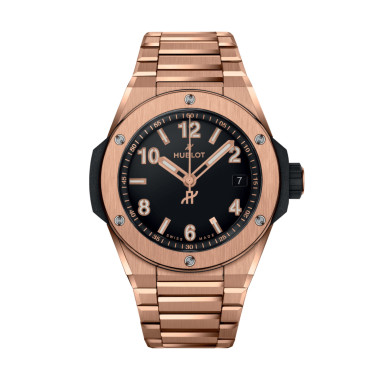 Damen- und Herrenuhr, Automatik, Hublot Big Bang Integrated Time Only King Gold 