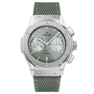         Herrenuhr, Automatik, Hublot Classic Fusion Chronograph Titanium Sage Green