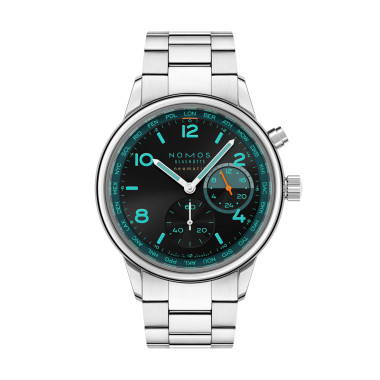         Damen- und Herrenuhr, Automatik, NOMOS Glashütte Club Sport Neomatik Weltzeit Trace