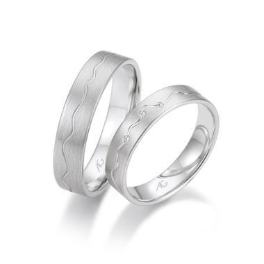 Ringe, Weißgold, August Gerstner Trauring Exclusiv-Kollektion