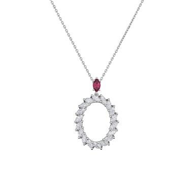 Halsschmuck, Weißgold, Chopard L'Heure du Diamant Marquise Anhänger mit Halskette