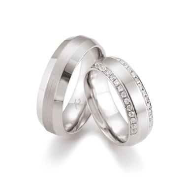 Ringe, Weißgold, August Gerstner Trauring Exclusiv-Kollektion