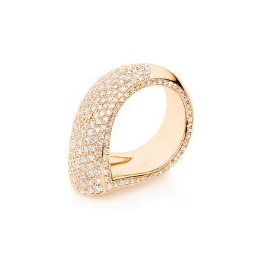 Ringe, Roségold, Tamara Comolli SIGNATURE Ring Drop mit Diamant Pavé