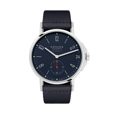 Damen- und Herrenuhr, Automatik, NOMOS Glashütte Ahoi Neomatik 38 Datum Atlantik