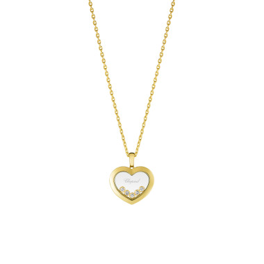Halsschmuck, Gelbgold, Chopard Happy Diamonds Icons Anhänger mit Halskette
