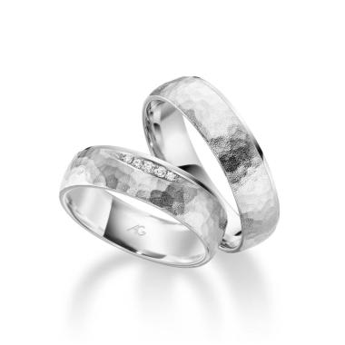 Ringe, Weißgold, August Gerstner Trauring Exclusiv-Kollektion