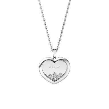 Halsschmuck, Weißgold, Chopard Happy Diamonds Icons Halskette mit Anhänger