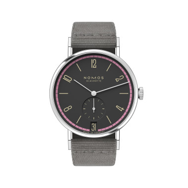Damen- und Herrenuhr, Handaufzug, NOMOS Glashütte Tangente 38 Datum Tiefseegrau 