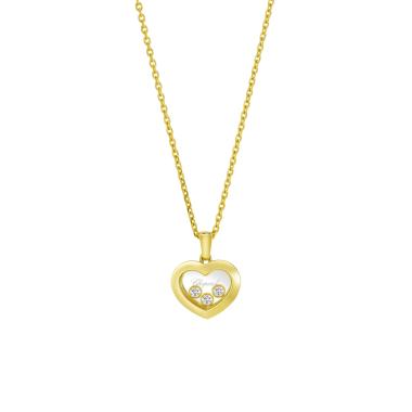 Halsschmuck, Gelbgold, Chopard Happy Diamonds Icons Halskette mit Anhänger