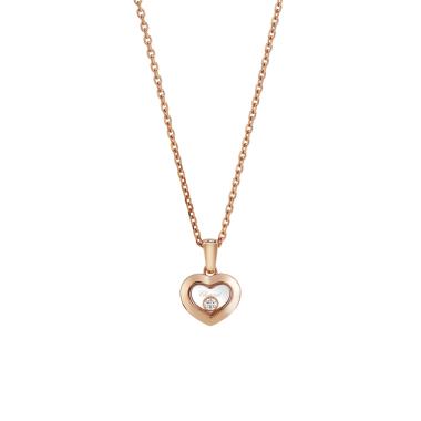 Halsschmuck, Roségold, Chopard Happy Diamonds Icons Anhänger