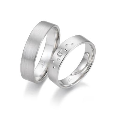 Ringe, Weißgold, August Gerstner Trauring Exclusiv-Kollektion