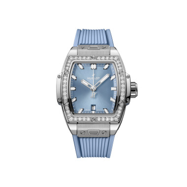         Damenuhr, Automatik, Hublot Spirit of Big Bang Steel Coal Blue Diamonds