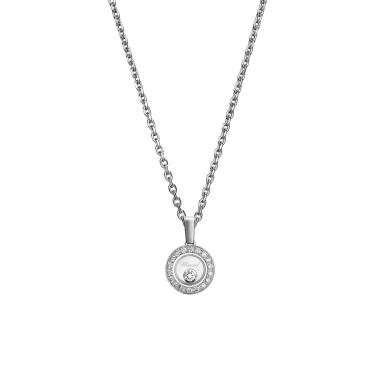 Halsschmuck, Weißgold, Chopard Happy Diamonds Icons Anhänger