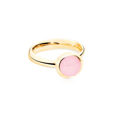 Ringe, Gelbgold, Tamara Comolli BOUTON Ring small Pinker Chalcedon