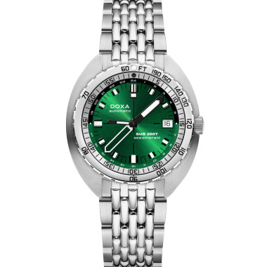         Damen- und Herrenuhr, Automatik, Doxa SUB 250T GMT SEA EMERALD