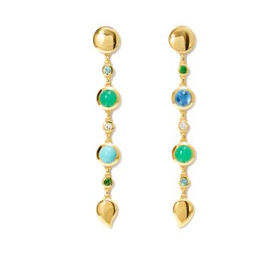 Ohrringe, Gelbgold, Tamara Comolli BOUTON Ohrringe Long 'Lagoon'