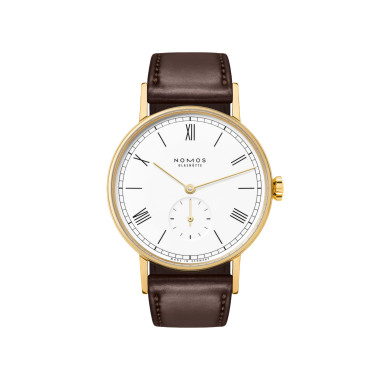         Damenuhr, Handaufzug, NOMOS Glashütte Ludwig Gold Emailleweiß Doré