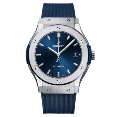 Herrenuhr, Automatik, Hublot Classic Fusion Titanium Blue 