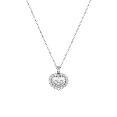 Halsschmuck, Weißgold, Chopard Happy Diamonds Icons Joaillerie Anhänger mit Halskette