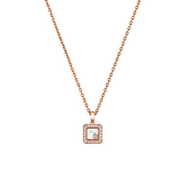 Roségold, Halsschmuck, Chopard Happy Diamonds Icons Anhänger mit Halskette