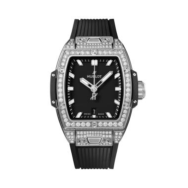 Damenuhr, Automatik, Hublot Big Bang Steel Pavé 