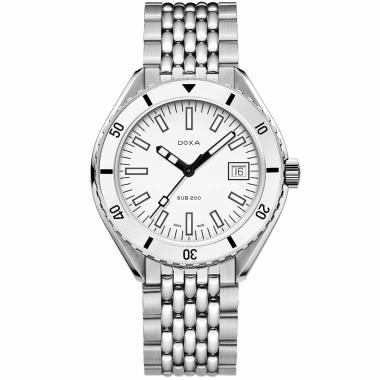 Herrenuhr, Automatik, Doxa SUB 200 WHITEPEARL