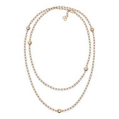 Halsschmuck, Roségold, Chopard Happy Diamonds Icons Halskette