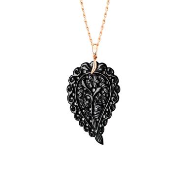 Halsschmuck, Roségold, Tamara Comolli INDIA Anhänger large Black Onyx