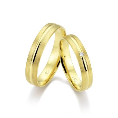 Ringe, Gelbgold, August Gerstner Trauring Exclusiv-Kollektion