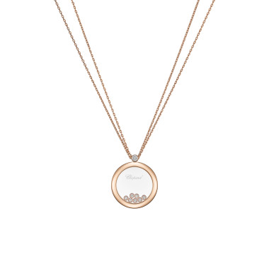 Halsschmuck, Roségold, Chopard Happy Diamonds Icons Anhänger mit Halskette
