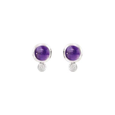 Ohrringe, Weißgold, Tamara Comolli BOUTON Ohrringe Amethyst / Classic