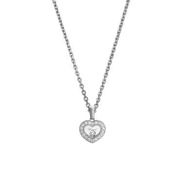 Halsschmuck, Weißgold, Chopard Happy Diamonds Icons Halskette mit Anhänger