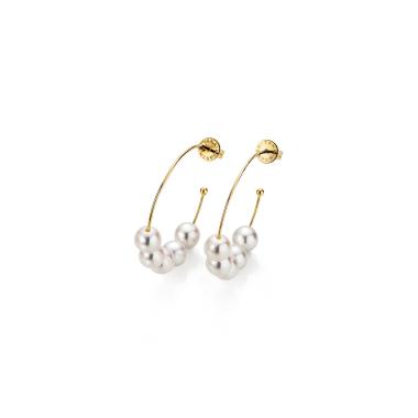 Ohrringe, Gelbgold, Yana Nesper New Basics Perlencreolen