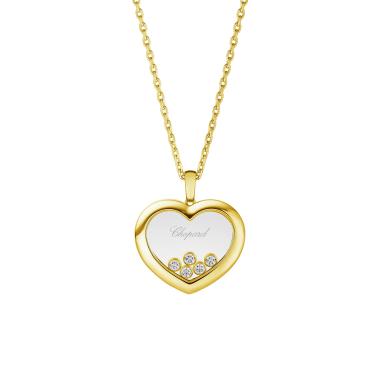 Halsschmuck, Gelbgold, Chopard Happy Diamonds Anhänger mit Kette