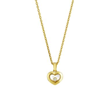 Halsschmuck, Gelbgold, Chopard Happy Diamonds Icons Halskette mit Anhänger
