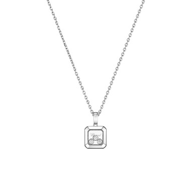 Weißgold, Halsschmuck, Chopard Happy Diamonds Icons Anhänger mit Halskette