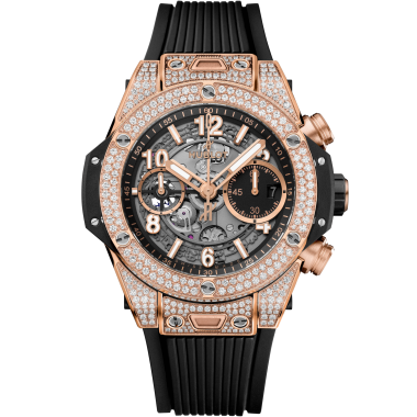 Herrenuhr, Automatik, Hublot Big Bang Unico King Gold Pavé 