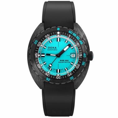 Herrenuhr, Automatik, Doxa SUB 300 Carbon AQUAMARINE
