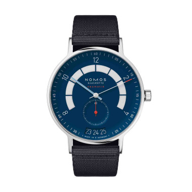 Damen- und Herrenuhr, Automatik, NOMOS Glashütte Autobahn neomatik 41 Datum nachtblau