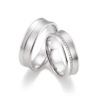 Ringe, Weißgold, August Gerstner Trauring Exclusiv-Kollektion