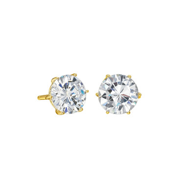 Ohrringe, Gelbgold, Atelier Mühlbacher ONE Solitaire Ohrstecker 6er-Krappe in Gelbgold