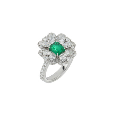         Weißgold, Ringe, Crivelli Smaragdring Outstanding